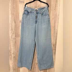 Abercrombie & Fitch Light Blue “Curve Love” High Rise Wide Leg Jeans